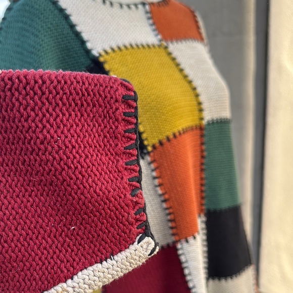 Vintage AKF Patchwork Multicolor Sweater Cottagecore Medium - Picture 4 of 8
